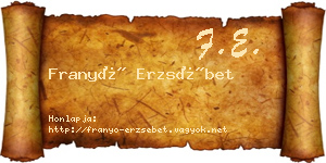 Franyó Erzsébet névjegykártya